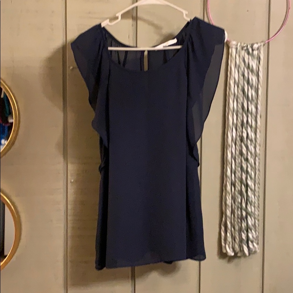 Violet and Claire navy blue butterfly sleeve